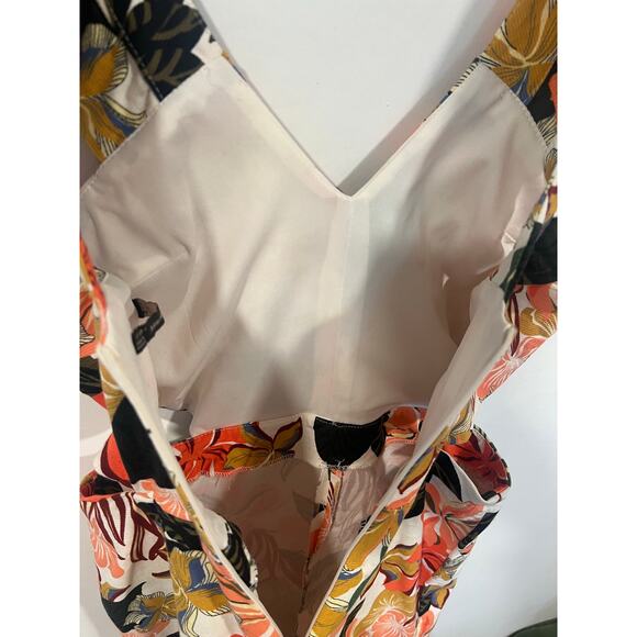 ZARA Tropical Floral Ruffle Sleeveless Cut Out Skort Playsuit Romper Dress M - Picture 8 of 8